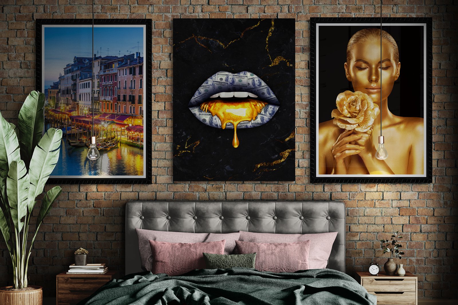 Studio apartment interior with wooden furniture